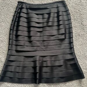 Women's Black Tiered A-Line Skirt